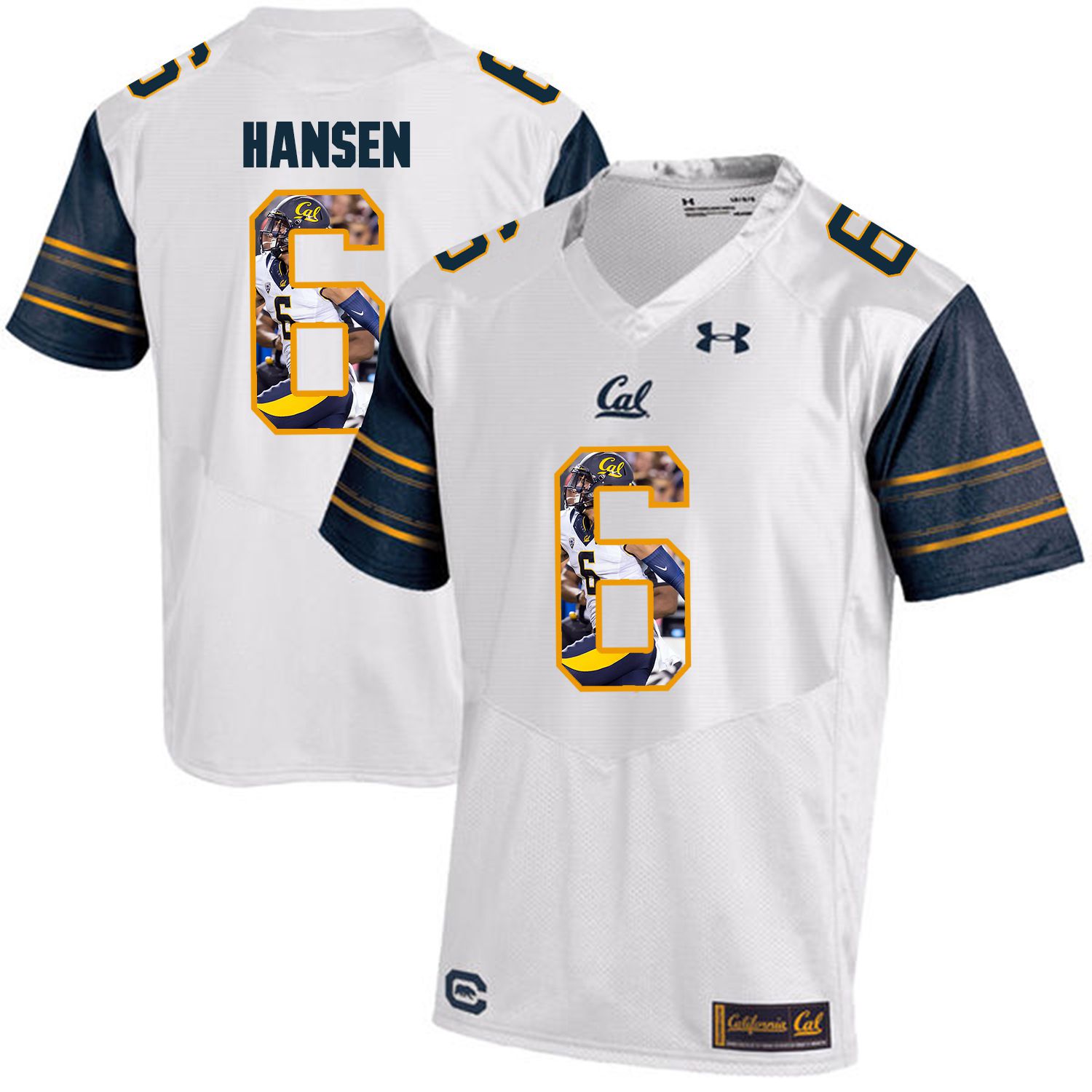 Men California Golden Bears 6 Chad Hansen White Customized NCAA Jerseys